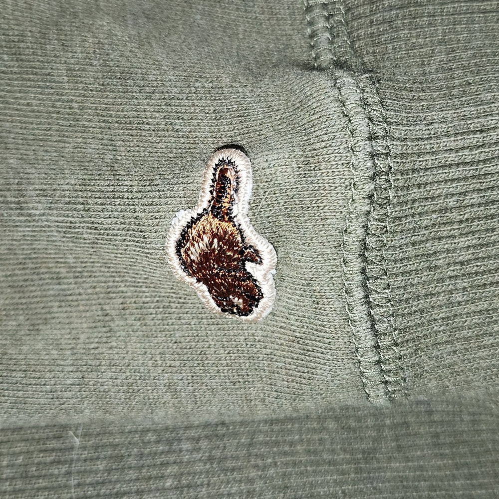 ROOTS Distressed Quarter Button Hoodie, VGUC, Size L - Picture 3 of 5